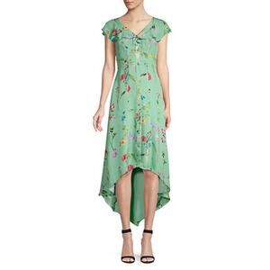Parker Women's Raven Floral Midi Dress in Grass Gigi Green Size 6 NEW